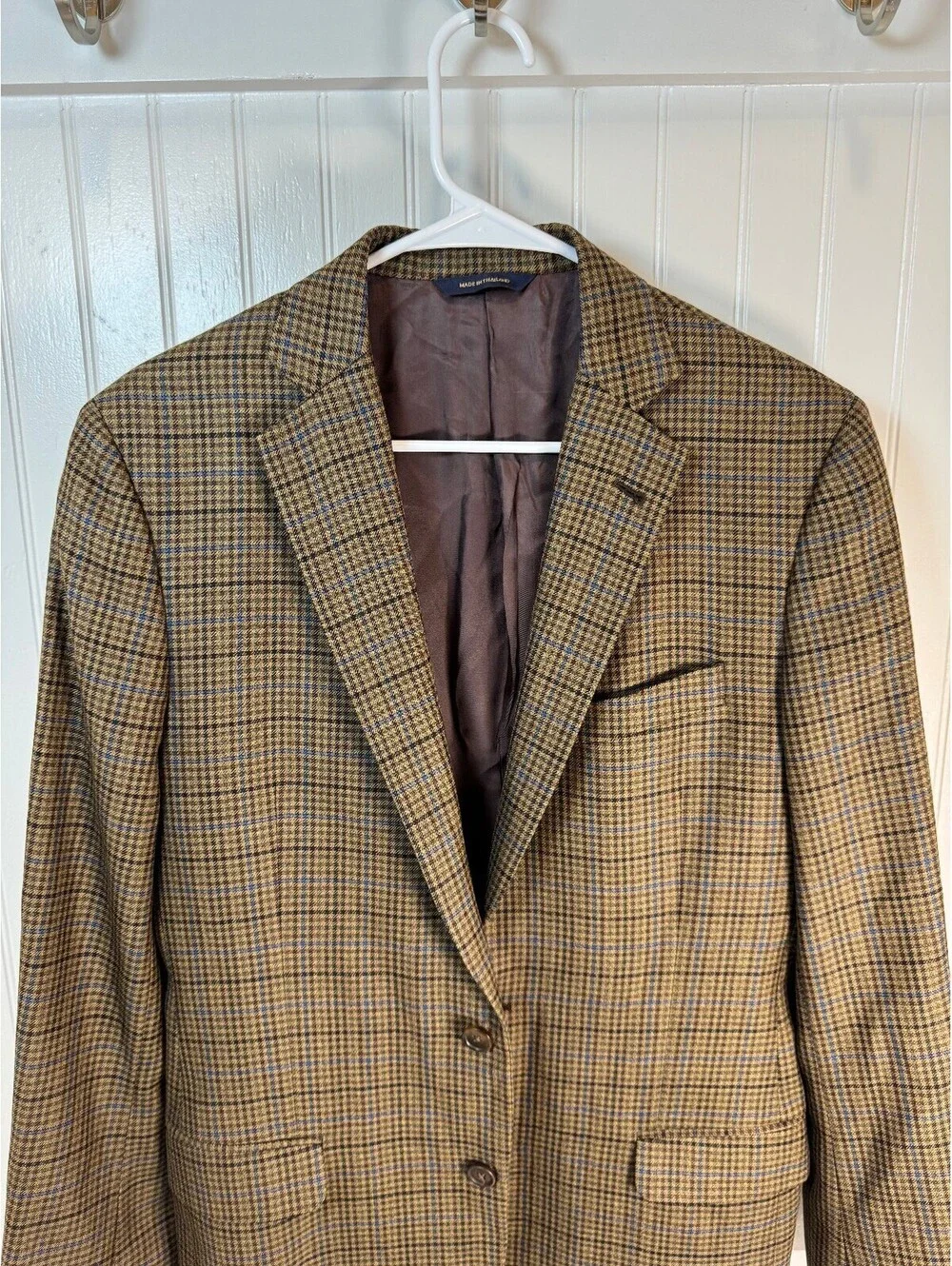 Brooks Brothers Fitzgerald 1818 Men's 39L Checked 100% Wool Sport Coat Blazer